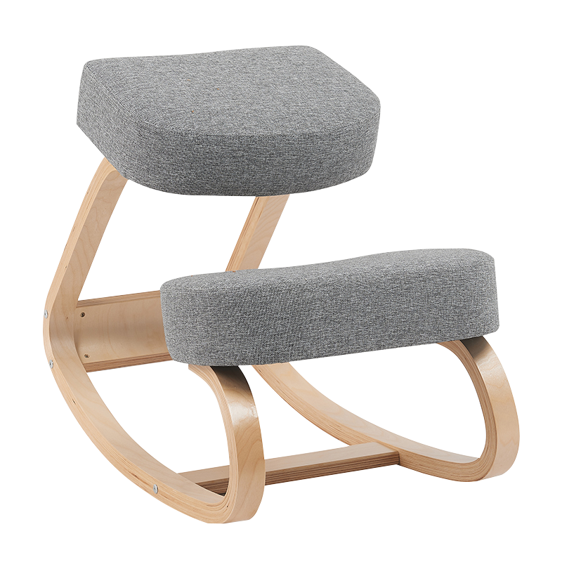 Gray Ergonomic Wooden Rocking Kneeling Chair(GY-040)