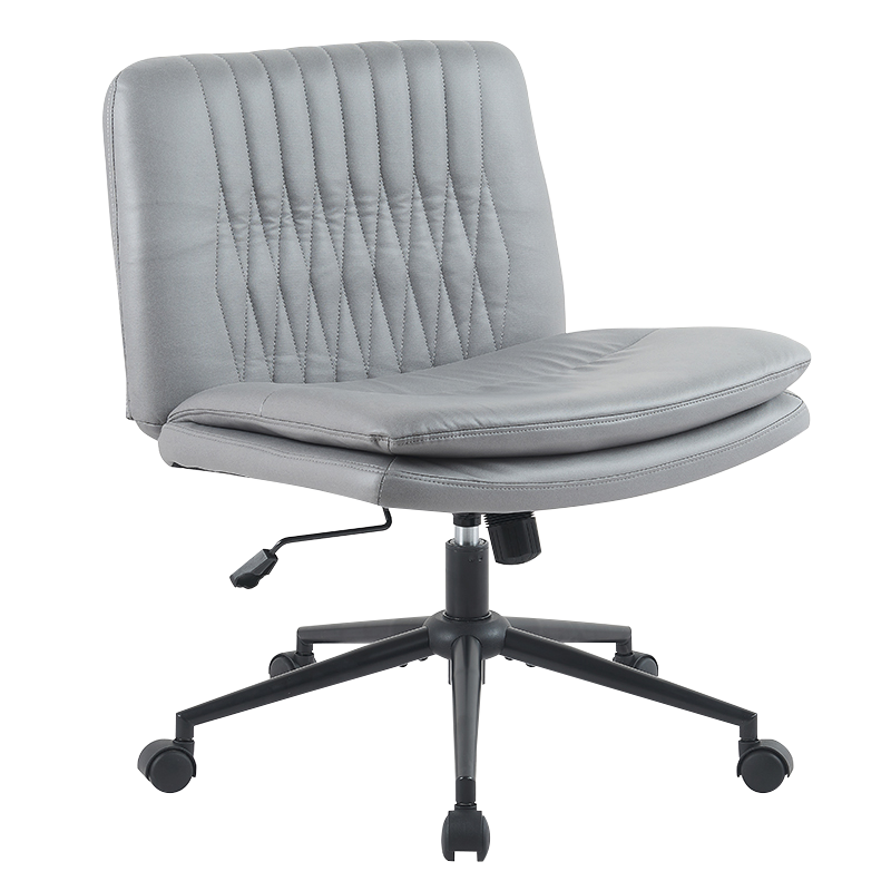 Grey Fabric Armless Lata Home Office Cathedra (X-5128)