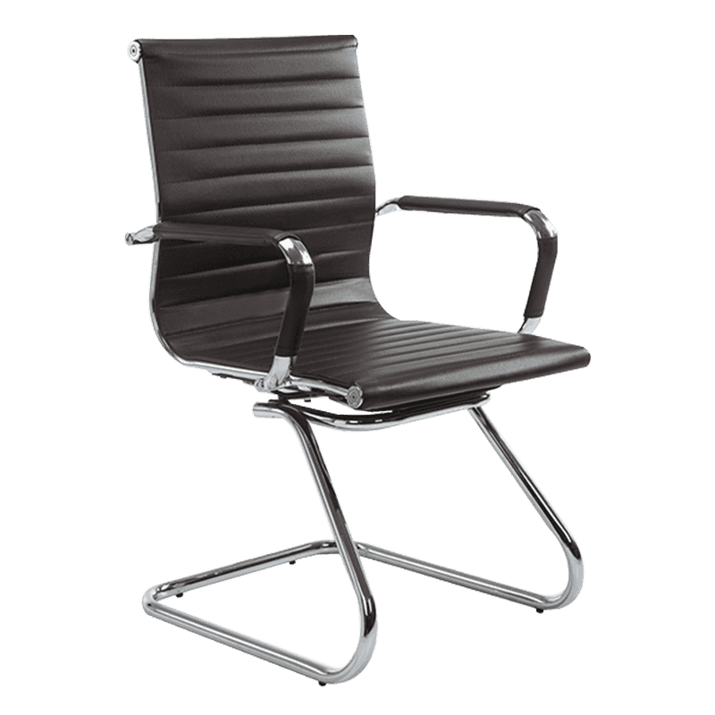 Brown Modern Mid-Back Leather Conference Cathedra (Y-1846C)