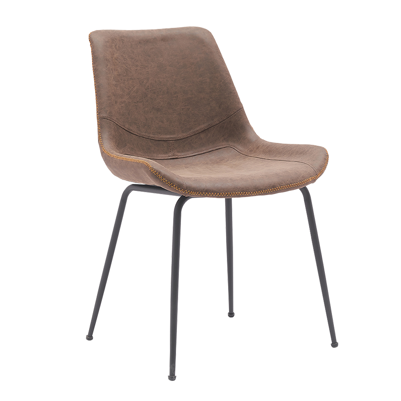 Brown Metal Leg Mid -Back Accent Dining Chairs (F-C12)