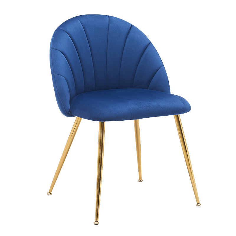 Blue Velvet Low Back Wood Accent Dining Chairs(Y-C28)
