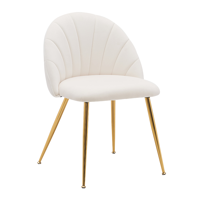 White Velvet Low Back Wood Accent Dining Chairs(Y-C28)
