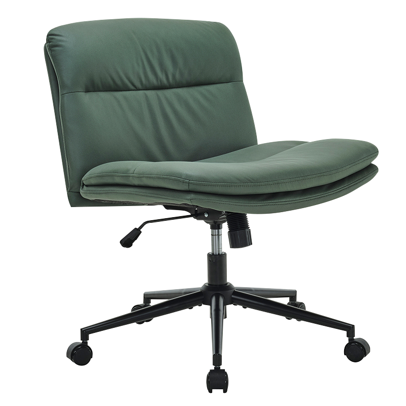 Green Wide Cross-Pedes Armless Home Office Cathedra (Y-C56)