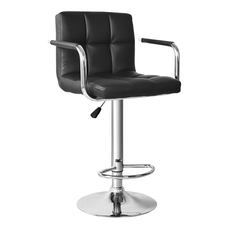 VERTICULA Chrome Base Bar Stool Cathedra cum Armrest (GY-1068A)