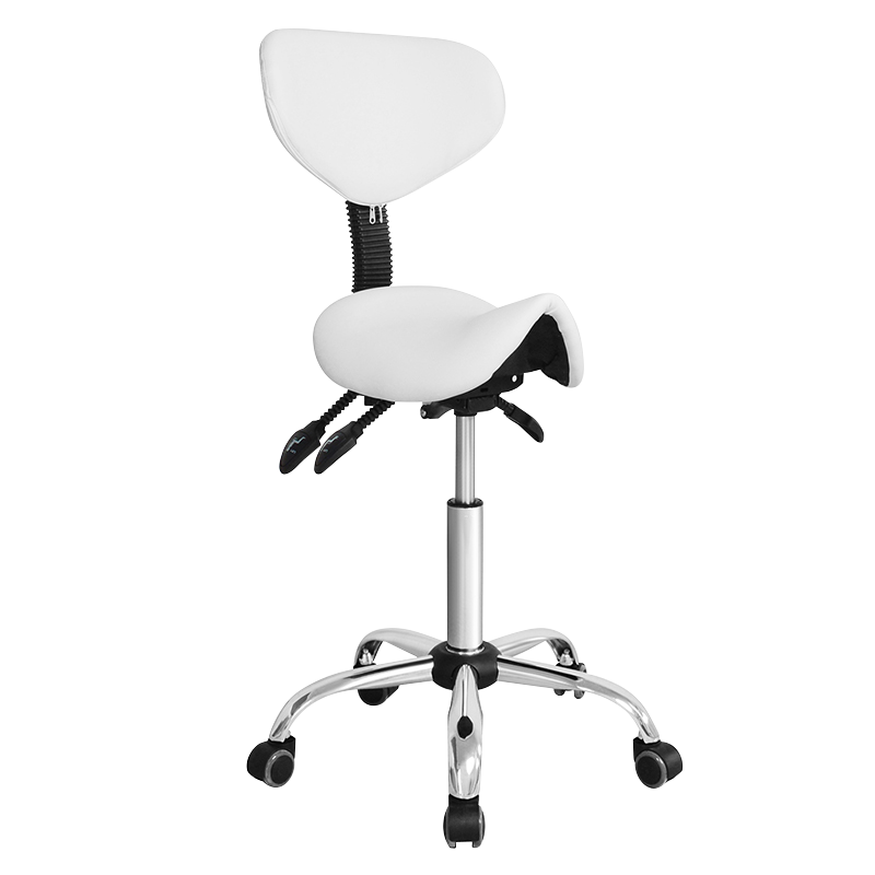 White Mid-Back Sadding Salon Chair(GY-1162)