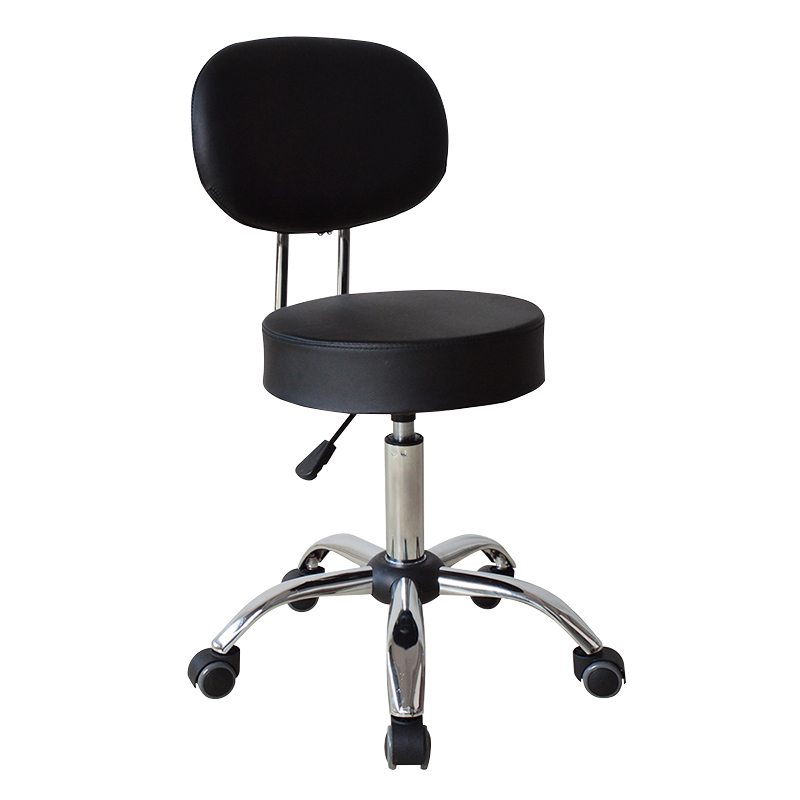 Black Swivel Simple Leather Mid-Back Salon Chairs(GY-2111)