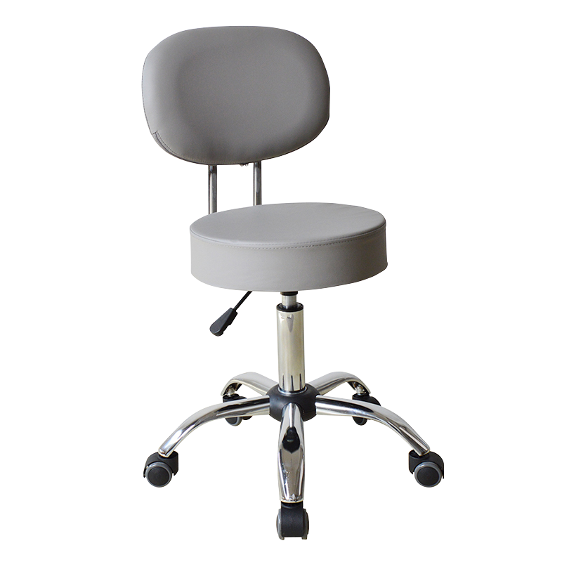 Grey Swivel Simple Leather Mid-Back Salon Chairs(GY-2111)
