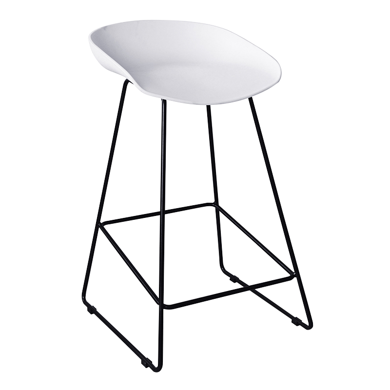 White PP Seat Metal Crus Dining Counter Stool(GY-4006)