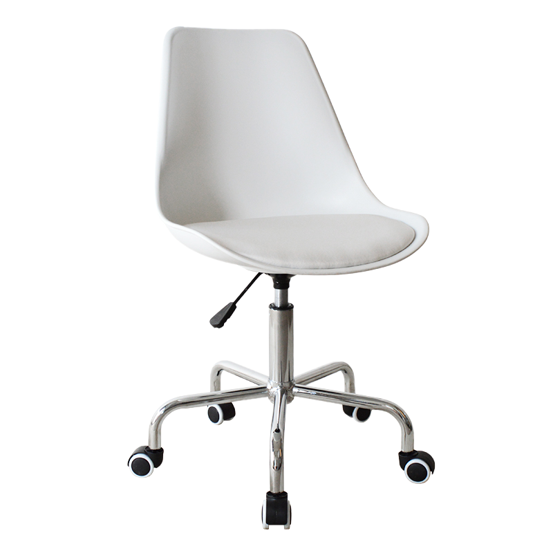White Armless Low Back PU Home Office Desk Chair(GY-627)