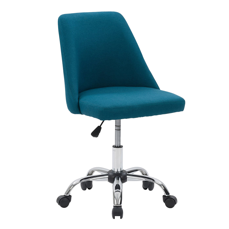 Blue Mid-Back Fabric Armless Upholstered Home Office Desk Chair(GY-628)
