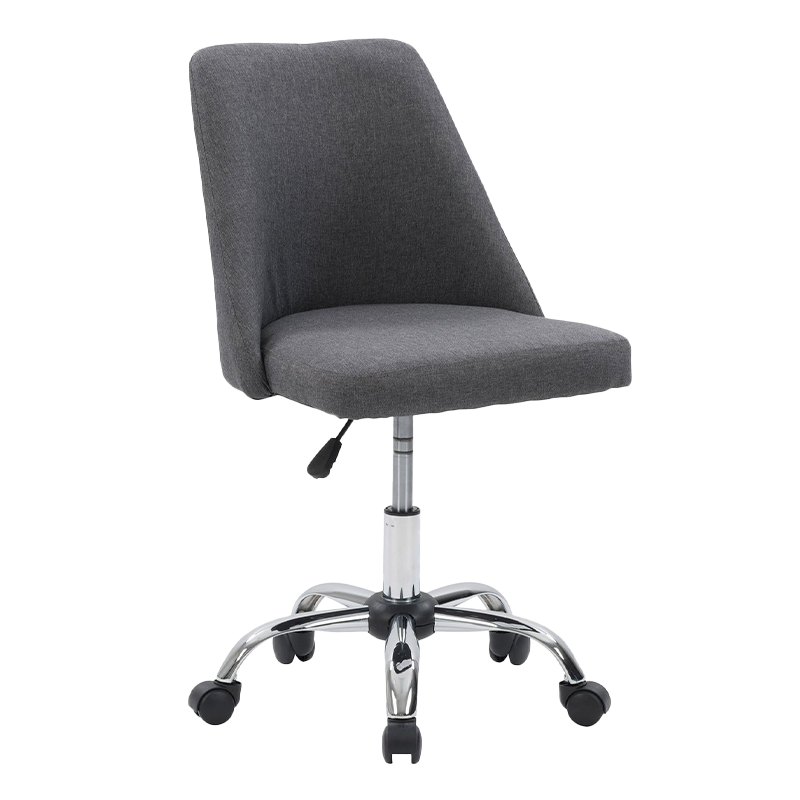 Grey Mid-Back Fabric Armless Upholstered Home Office Desk Chair(GY-628)