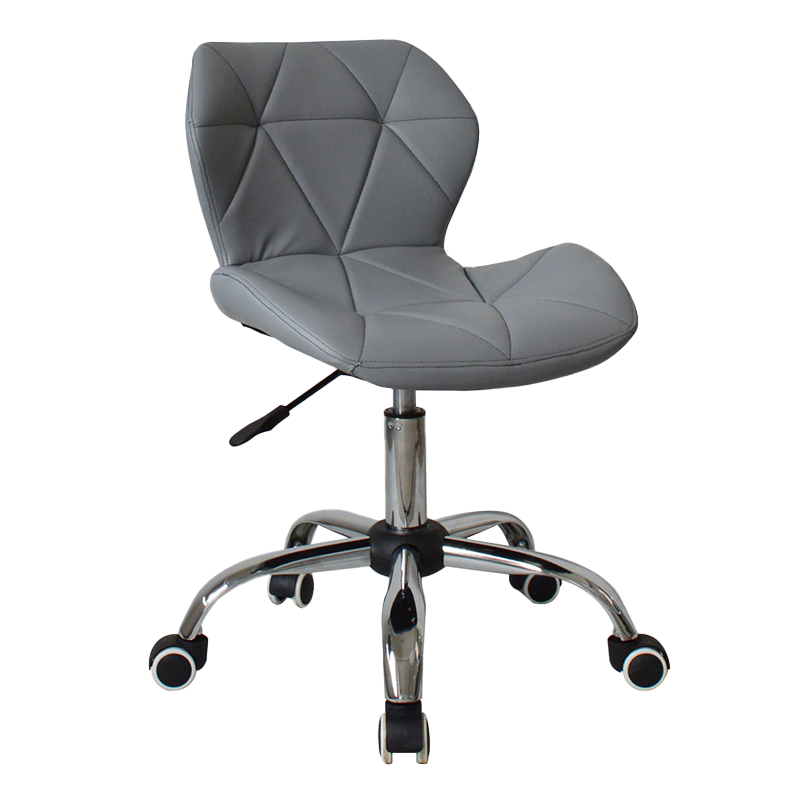Gray Low Back PU Armless Upholstered Home Office Desk Chair (GY-629)
