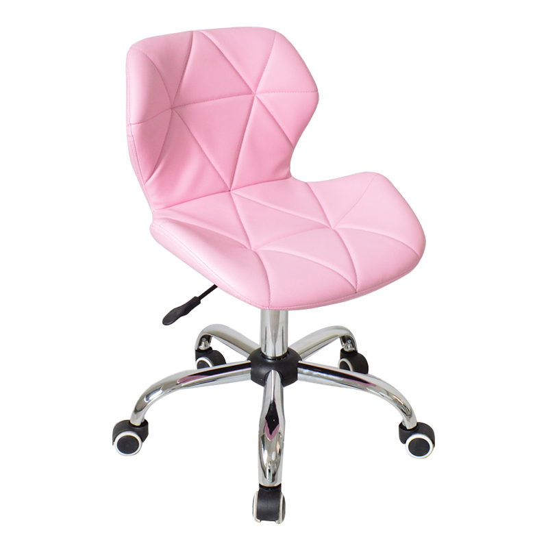 Pink Low Back PU Armless Upholstered Home Office Desk Chair (GY-629)