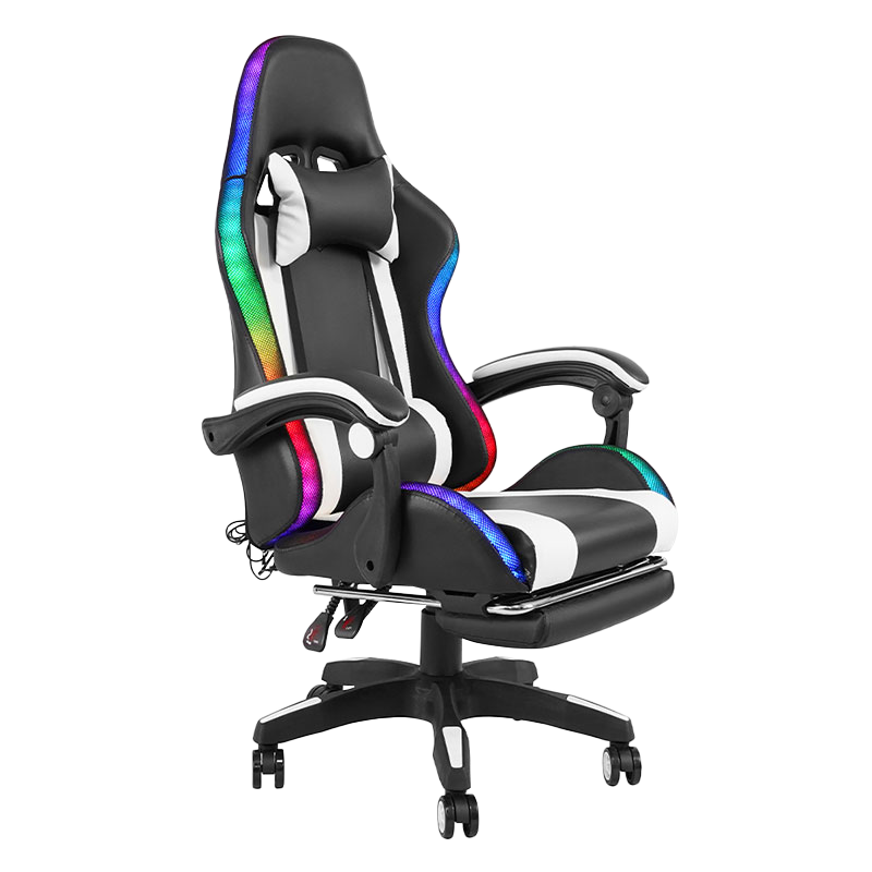 Alba Lorem Swivel Recumbens RGB Gamer Novifacta Armrest Led Pellentesque Cathedra Cum Footrest (y-2442)