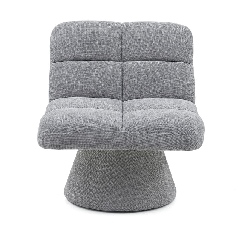 Home Contemporary Nordic Unique Armless Fabric Soft Cushion Swivel Sofa Chairs for Living Room with Rotating Base (GY-643)