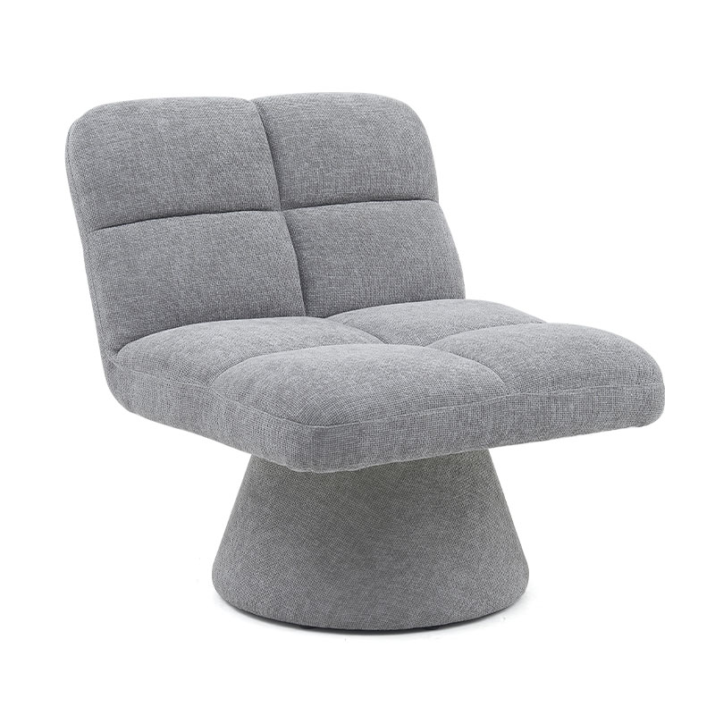 Home Contemporary Nordic Unique Armless Fabric Soft Cushion Swivel Sofa Chairs for Living Room with Rotating Base (GY-643)
