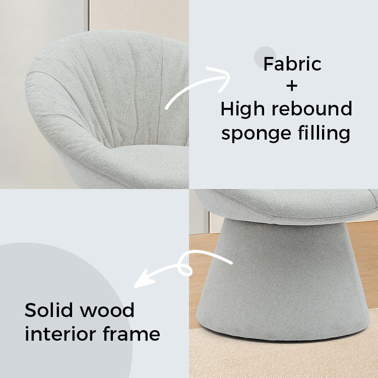 Simple Stylish Italian Rotating Triclinium Cathedra Round Base Armchair Otium Cathedra pro Livio Hotel (GY-644)