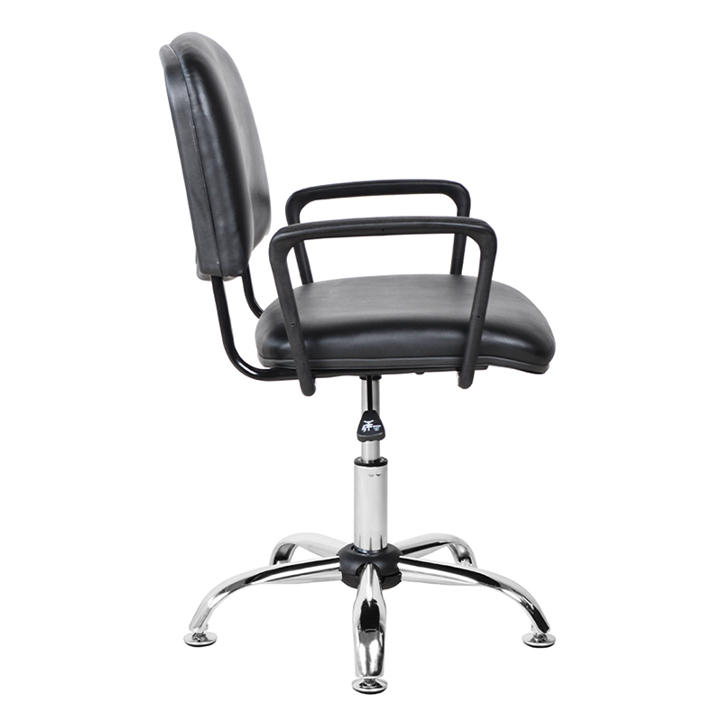 Low Back PU Metal Armrest Salon Cathedra with Chrome Glide (M-6118)