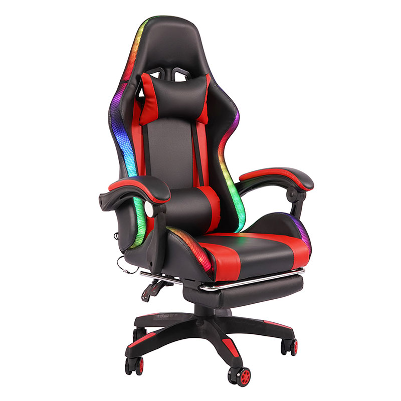 Red Lorem Swivel Recling RGB Gamer Novifacta Armrest Duxit Pellentesque Cathedra Cum Footrest (y (CCXLII)
