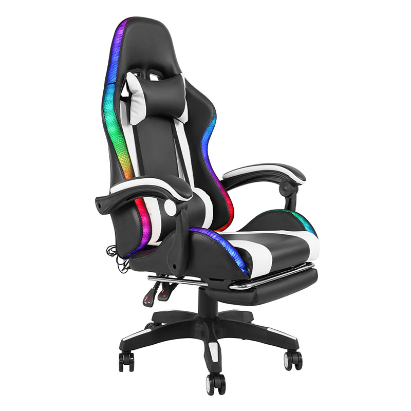 Alba Lorem Swivel Recumbens RGB Gamer Novifacta Armrest Led Pellentesque Cathedra Cum Footrest (y-2442)