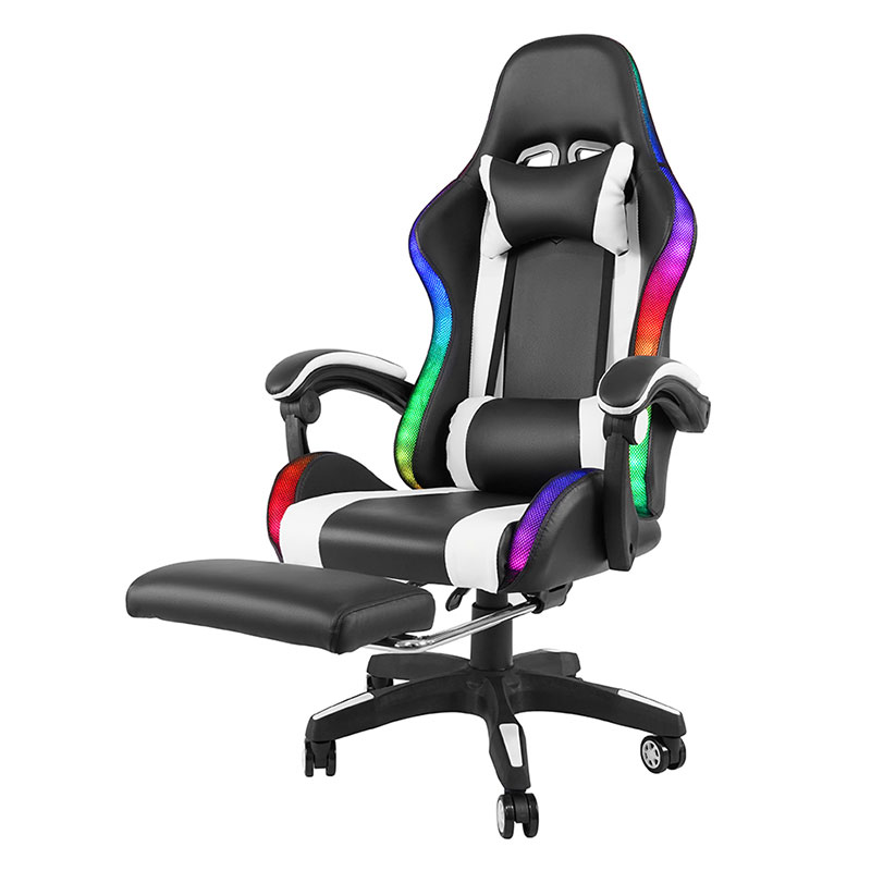 Alba Lorem Swivel Recumbens RGB Gamer Novifacta Armrest Led Pellentesque Cathedra Cum Footrest (y-2442)