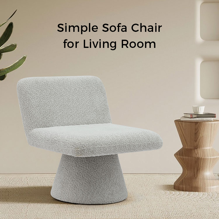 Modern Gray Upholstered Swivel Lounge Accent Chair Fabric Living Room Single Sofa Chair(GY-642)