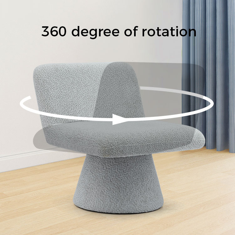 Modern Gray Upholstered Swivel Lounge Accent Chair Fabric Living Room Single Sofa Chair(GY-642)