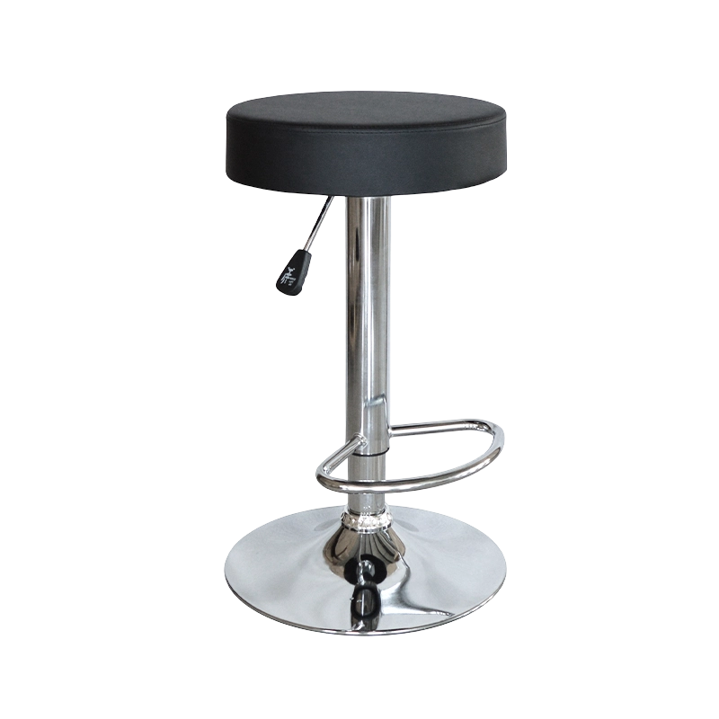 Black PU Round Seat Swivel Leva Bar Stool (GY-1000)
