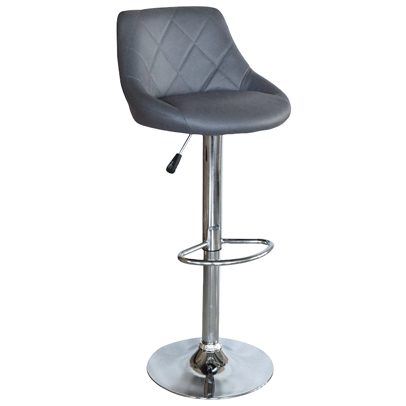 Grey PU Mid Back Round Seat Swivel Leva Bar Stool(GY-1003A)