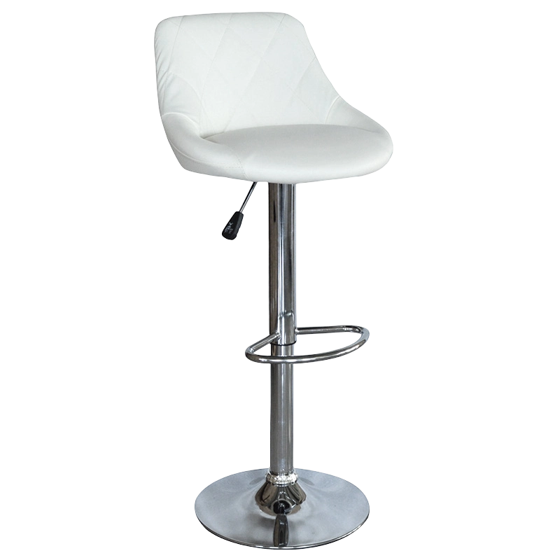 White PU Mid Back Round Seat Swivel Leva Bar Stool(GY-1003A)