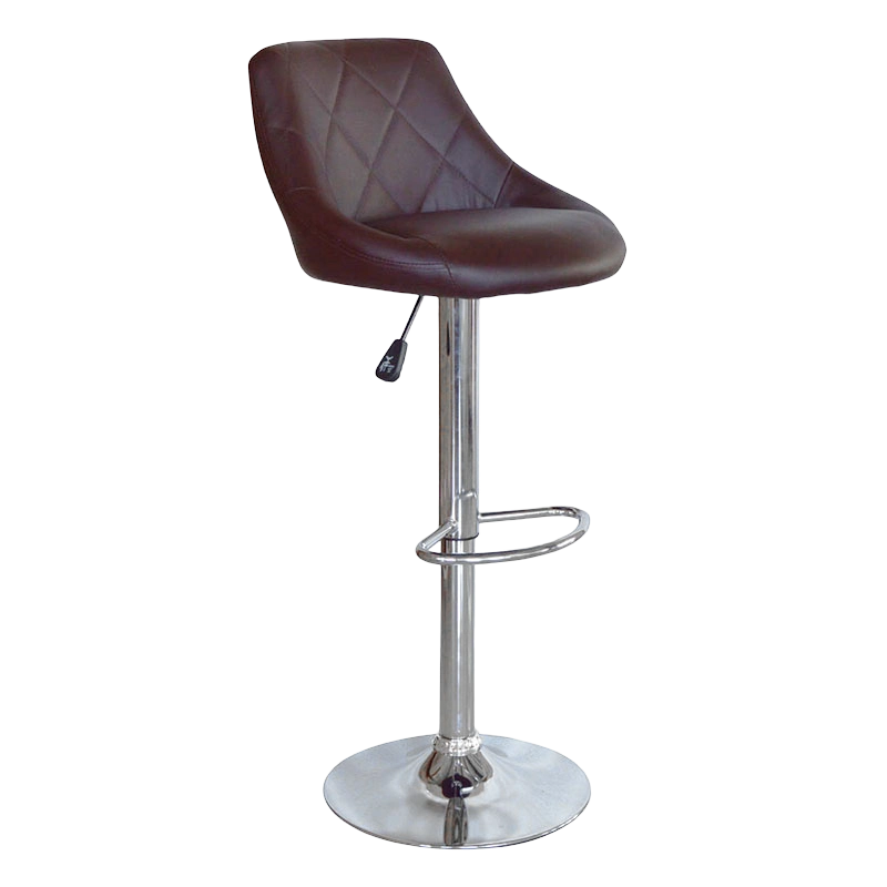 Brown PU Mid Back Round Seat Swivel Leva Bar Stool(GY-1003A)