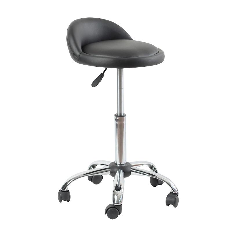 Black PU Low Back Round Seat Swivel Leva Bar Sellam cum Rotae (GY-1021A)