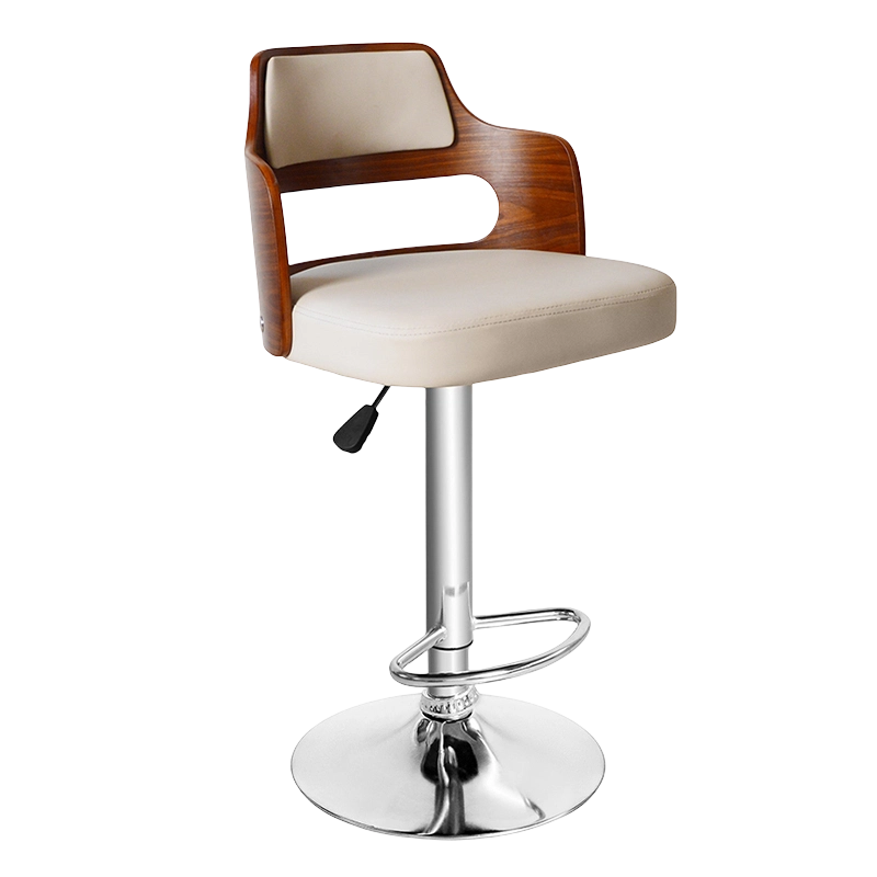 Swivel Novifacta Minimum Wood Back Leather Bar Stool (GY-633)