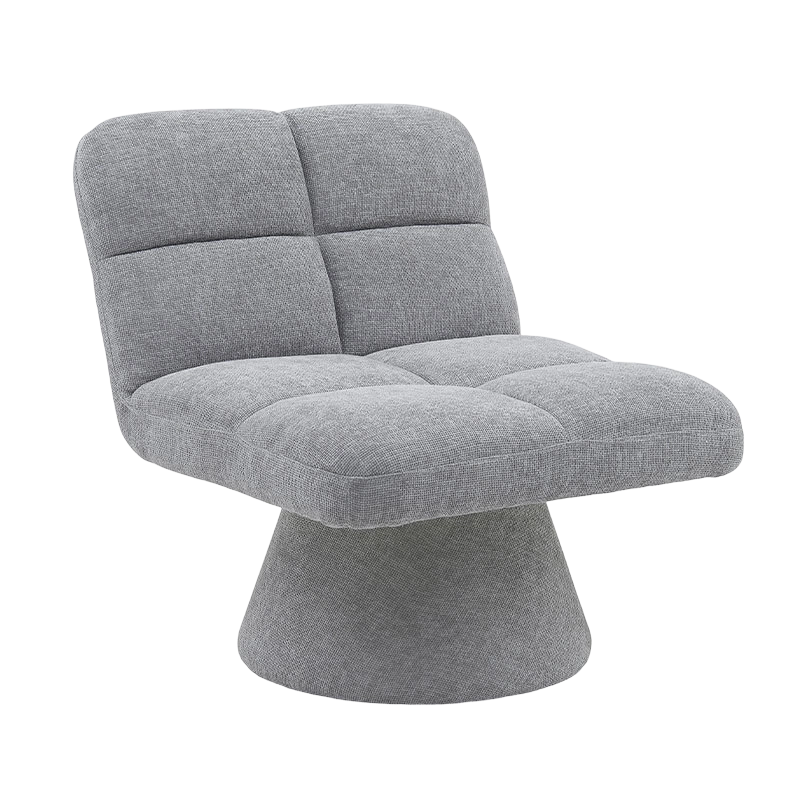 Home Contemporary Nordic Unique Armless Fabric Soft Cushion Swivel Sofa Chairs for Living Room with Rotating Base (GY-643)