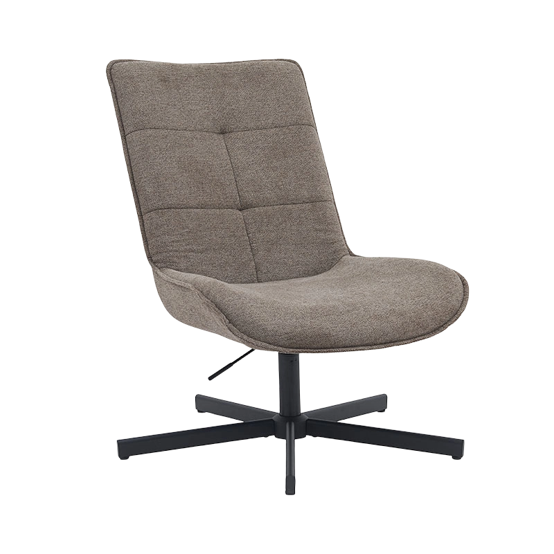 Brown Fabrica Swivel Foldable Reclinator Upholstered Magna Sedes Accent Living Room Cathedra cum amoena curva Backrest (GY-649)