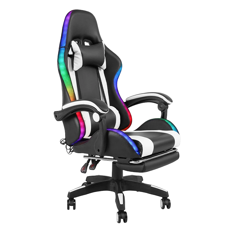 Alba Lorem Swivel Recumbens RGB Gamer Novifacta Armrest Led Pellentesque Cathedra Cum Footrest (y-2442)