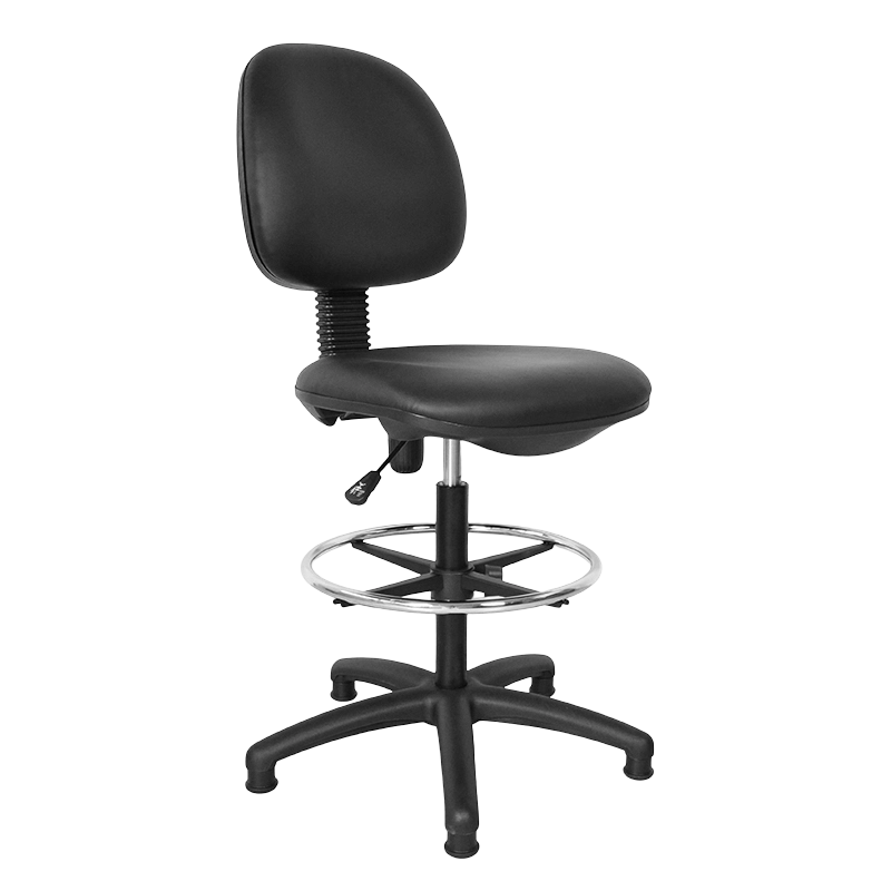 Swivel Simple PU Low-back Salon Cathedra cum Footrest (y-2321)